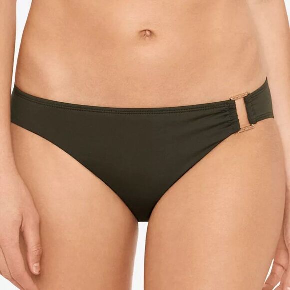 LAUREN RALPH LAUREN Beach Club Metallic-Ring Bikini Bottoms Olive‎ Green - Picture 1 of 8